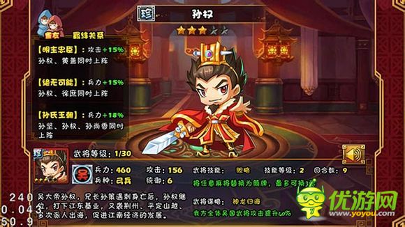 大牌三国武将孙权属性详解